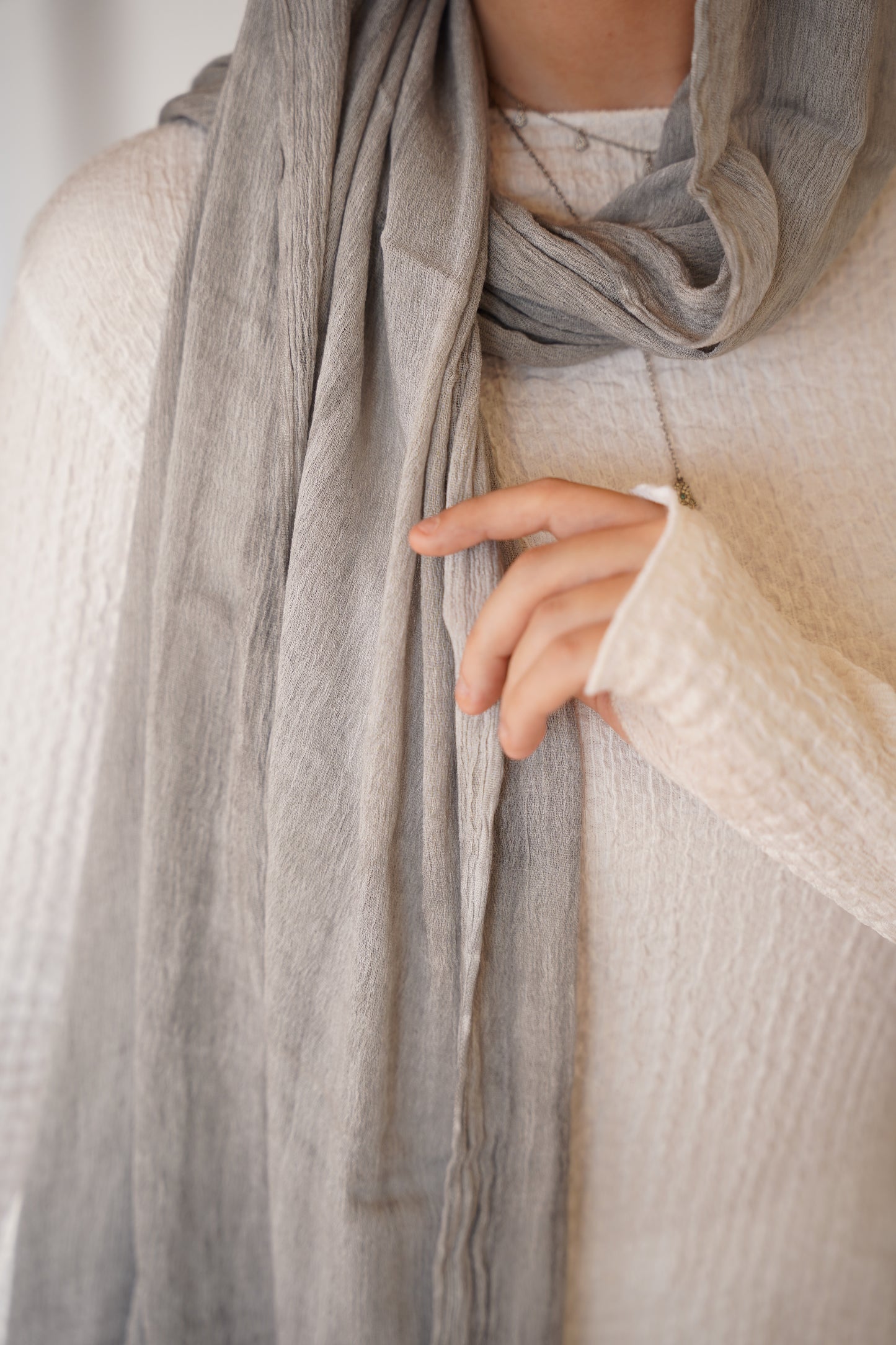 Dual-Tone Drape - Light Gray