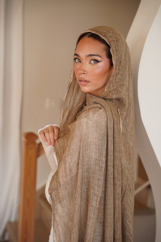 Dual-Tone Drape - Caramel Beige